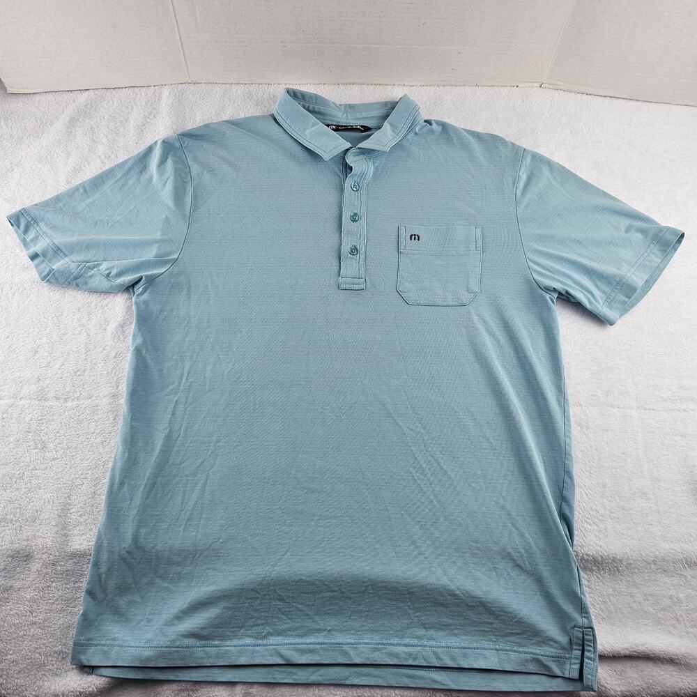 Travis Mathew Final State Polo Men's Shirt Dream Blue Size Large